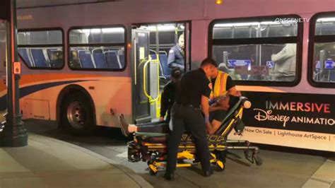 5 hurt in crash involving public transit bus outside Disneyland